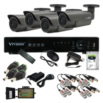 ZESTAW MONITORINGU VAHR-S04HD + 4x VAHC-S87BHD 1080p IR30-40m 2.8-12mm 1TB